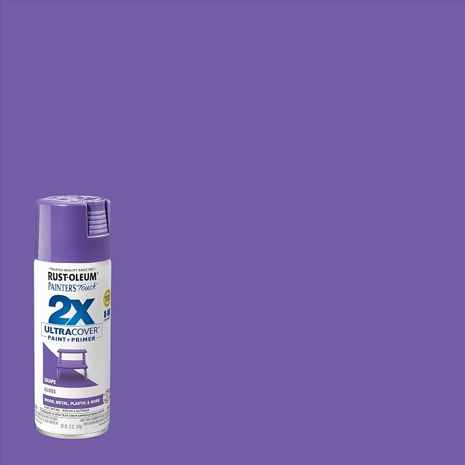 Rust-Oleum 334033 Painter's Touch 2X Ultra Cover Spray Paint, 12 oz, Gloss Grape - Image 2