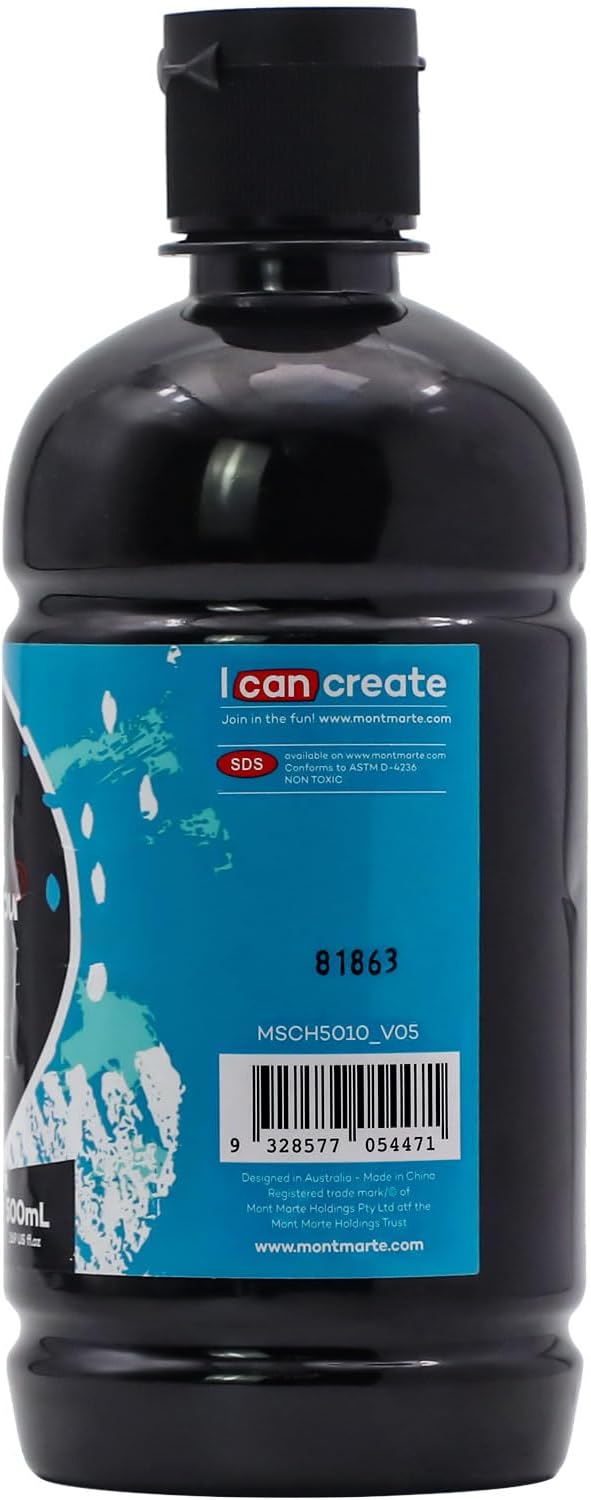 Mont Marte Signature Black Acrylic Paint, Semi-Matte Finish, Suitable - Image 4
