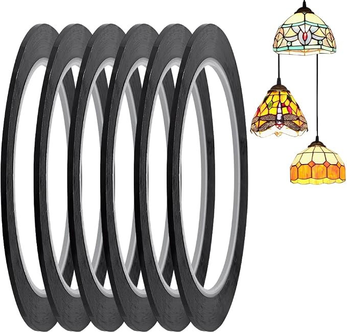 HOBBIESAY 216.5ft 6 Rolls PET Stained Glass Lead Lines Thin Stained Glass by HOBBIESAY