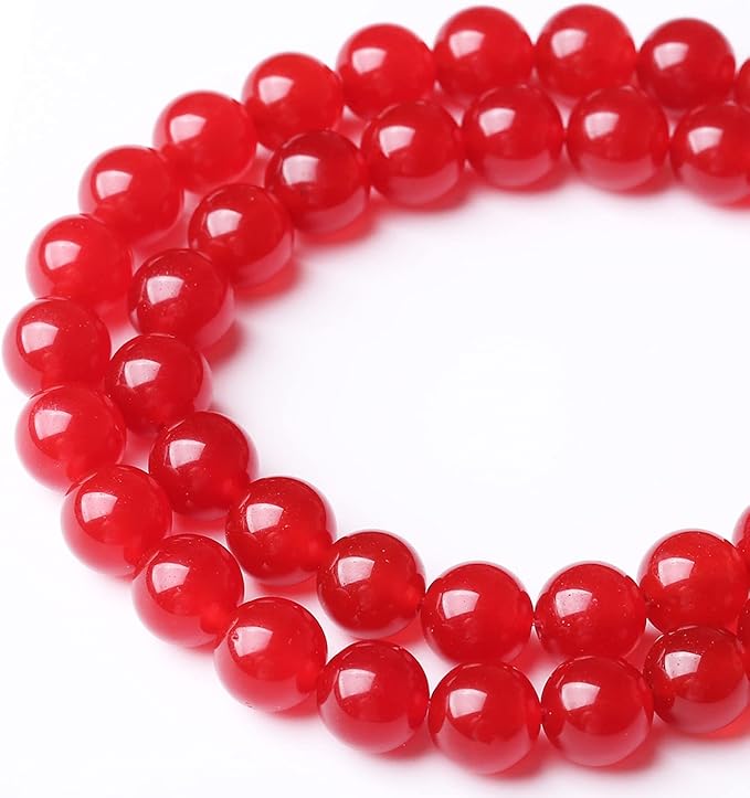 32PCS 12MM Red Chalcedony Beads Energy Healing Beads for DIY Jewelry Bracelet Necklace Making for Jewelry Making 15Inch