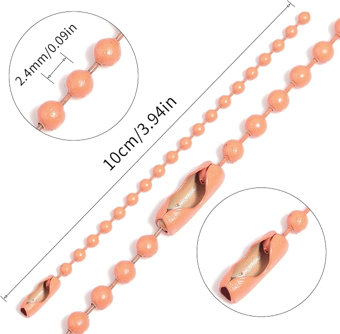 Lemonkey 100Pcs Ball Beads Chains Bulk, 4 Inch Dog Tag Metal Small Chains - Image 2