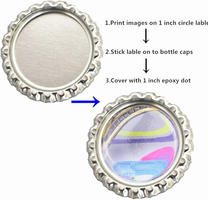 1 Inch Epoxy Stickers Craft Bottle Caps Stickers for Hair Bows Pendants Scrapbooks 100 PCS 200PCS (Clear1, Quantity:100)