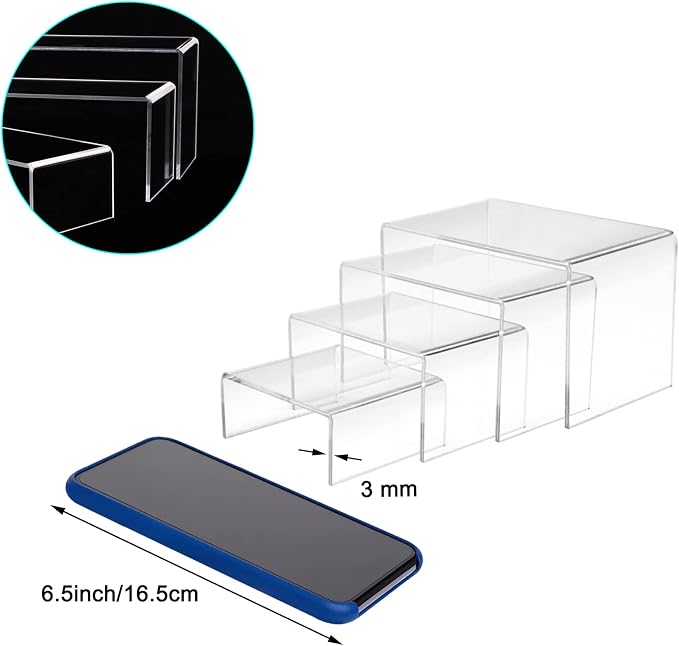 Cerpourt 8Pcs Acrylic Display Risers Clear Product Stand, Cupcakes Holder - Image 3