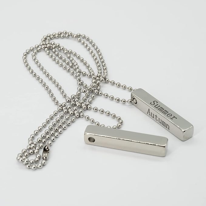 StayMax Rectangle Bar Engraving Blanks Stainless Steel Engraving Blank with Ball Chain 5 Pack