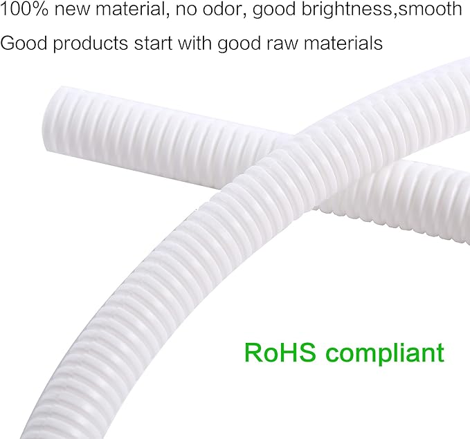 Alex Tech 10ft - 1/2 inch Split Wire Loom Tubing - White - Image 2
