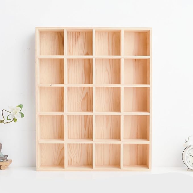 13.4''x10.6''x2'' Wooden Storage Divider Box Showcase Display Box | - Image 3