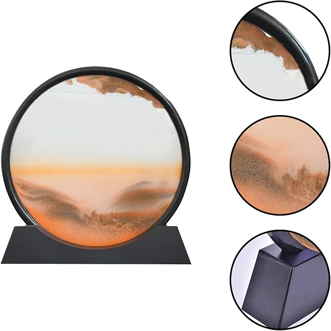 Muyan Moving Sand Art Picture Sandscapes in Motion Round Glass 3D Deep Sea Sand - Image 3