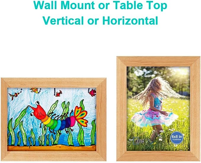 RPJC 4x6 Picture Frames Made of Solid Wood High Definition Glass - Image 5