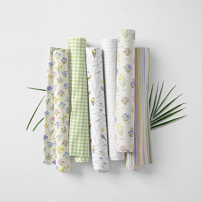 Patchwork Fabric Panel 100x155 cm, 100% Cotton Satin, 6 Coordinated Spring - Image 3