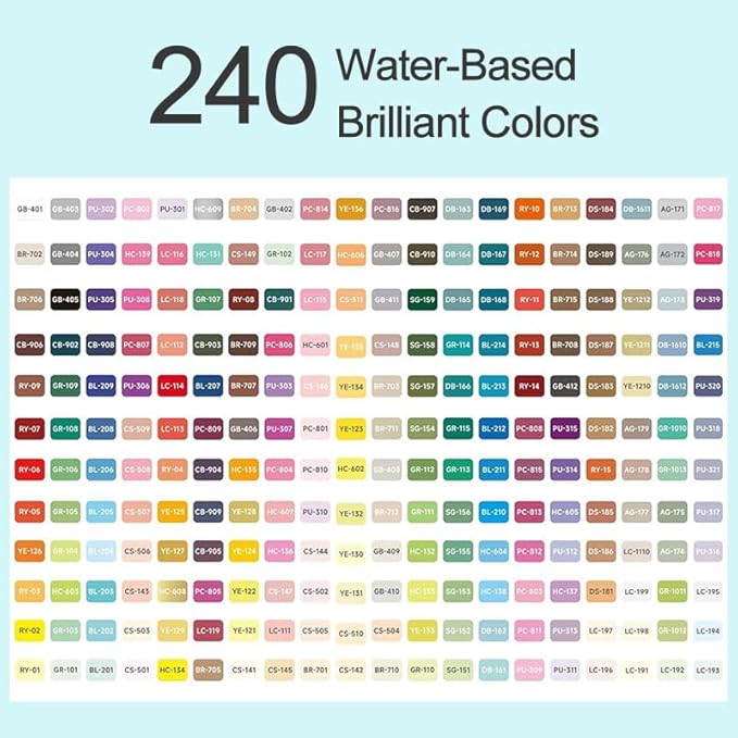 240 Colors Acrylic Paint Markers, Soft Brush Tip Acrylic Paint Pens for Paper, Rock Painting, Glass, Mugs, Fabric, Water Based Drawing Marker Set, Acrylic Painter Ink