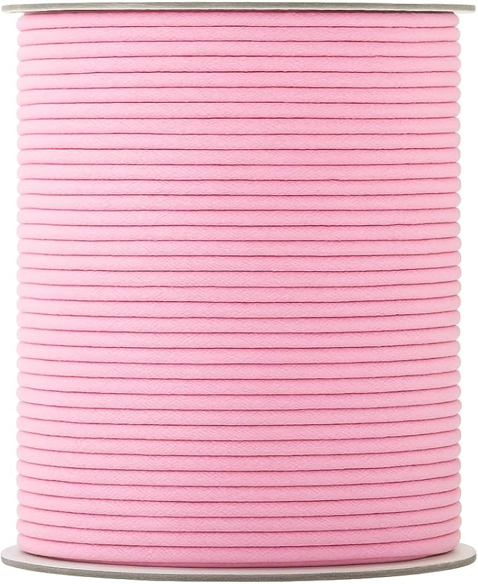 Mandala Crafts 2mm 109 Yards Baby Pink Cotton Waxed Cord for Jewelry Making Bracelet Cord Waxed String - Beading String Thread Jewelry Cords for Necklaces String