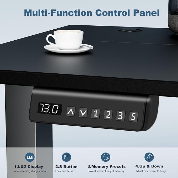 DUMOS 48 Inch Electric Standing Desk Height Adjustable, Sit to Stand Up - Image 5