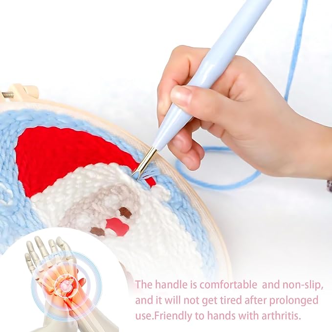 7 Pieces Punch Needle Tool, Portable Adjustable Embroidery Punch Needle - Image 6