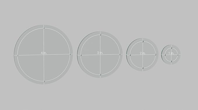 Hexagon, Circle, and Square Acrylic Quilting Templates - 12 Pieces with 4", 3", 2", 1" Sizes - 1/4" Seam Allowance - Durable Clear Acrylic for Quilting, Patchwork, Sewing, & DIY Projects