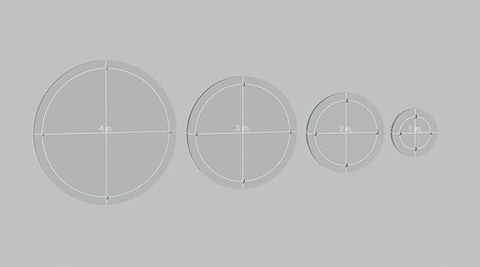 Hexagon, Circle, and Square Acrylic Quilting Templates - 12 Pieces with 4", 3", 2", 1" Sizes - 1/4" Seam Allowance - Durable Clear Acrylic for Quilting, Patchwork, Sewing, & DIY Projects