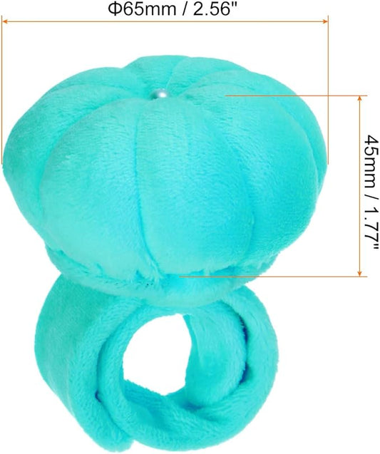 HARFINGTON Wrist Pin Cushions Band Sewing Needle Cushion Needle Holder Pincushions with Adjustable Strap Fit All Wrist Sizes for Sewing Quilting Needlework Crafts, Blue