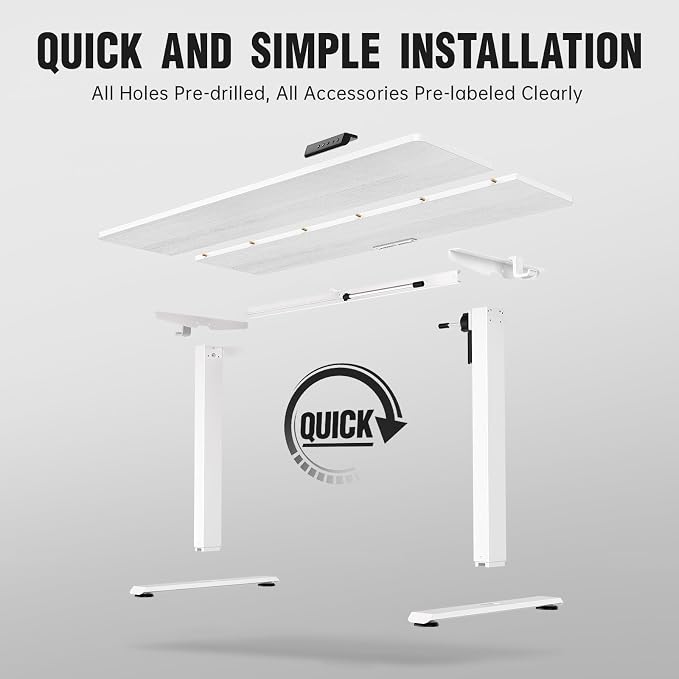 Veken 63×27.6 Inch Large Electric Standing Desk, Gaming Table, Suit students - Image 4