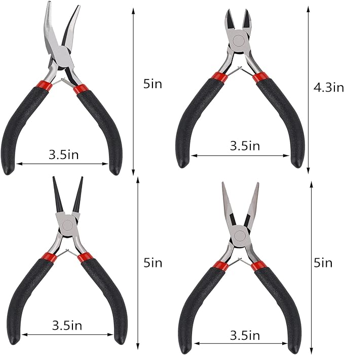 URSKYTOUS 4Pcs Jewelry Pliers Set Jewelry Making Pliers Tools Kit Include - Image 4