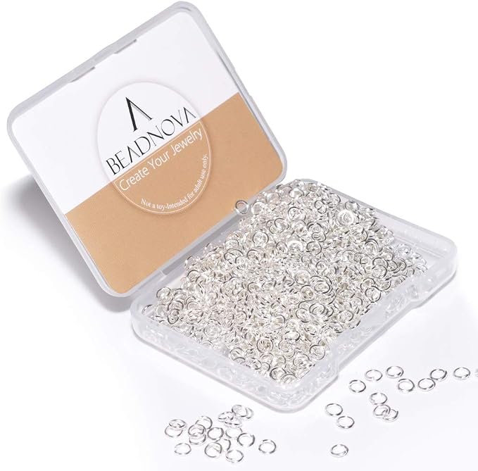 BEADNOVA 4mm Silver Jump Rings for Jewelry Making Open Jump Rings for Keychains by BEADNOVA