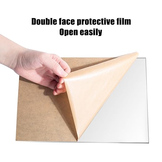 2 Pack Clear Acrylic Sheets for Laser Cutting 1/8inch Thick 8×12in Plexiglass Sheets for Craft Easy-Process Transparent Plastic Blanks Sheets with Protective Paper for Picture Frames