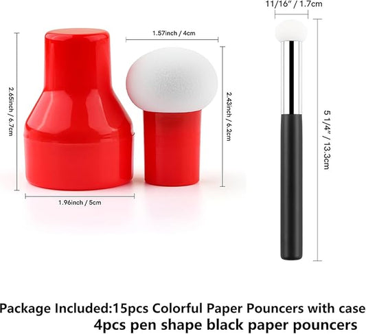 19PCS/Sets Sponge Applicator Ink Applicator with Storage Cases,Paper Pouncers for Direct Ink Application On Crafts Projects Easily,Inking Sponge for Stamp Ink Distressing,Blending Card Making Tools