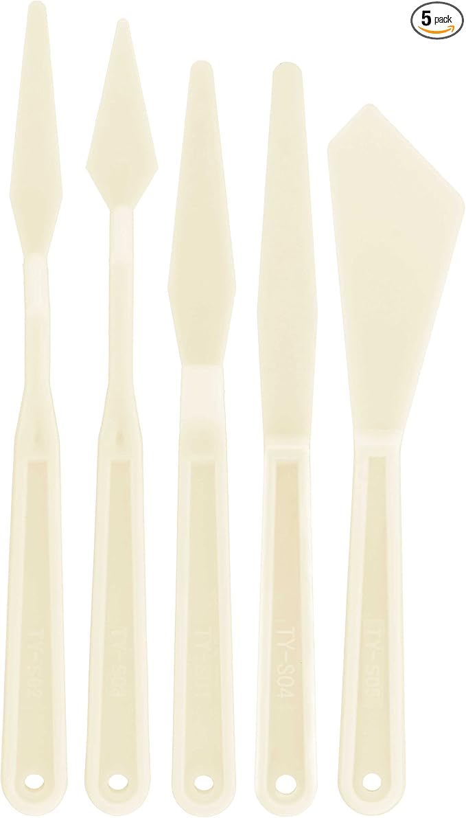 U.S. Art Supply 5-Piece Plastic Palette Knife Set by USArtSupply