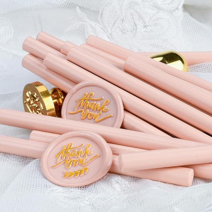 16 PCS Dirty Pink Small Glue Gun Sealing Wax Sticks for Mini Glue Gun, Make Wax Seals for Wedding Invitations/Thanks Card/Envelopes/Teenager Girls Xmas Gift Wrapping/Baby Shower Card Gifts