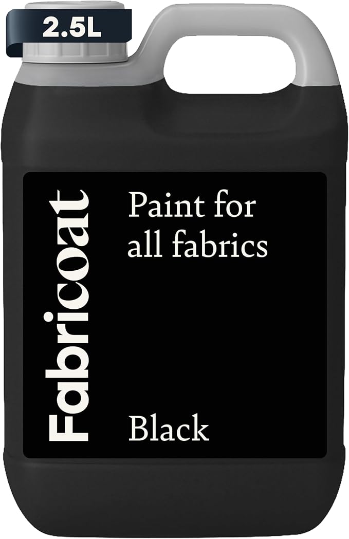 Fabricoat Black Fabric Upholstery Paint & Dye | 2500ml / 85 fl oz | Restore or by Fabricoat