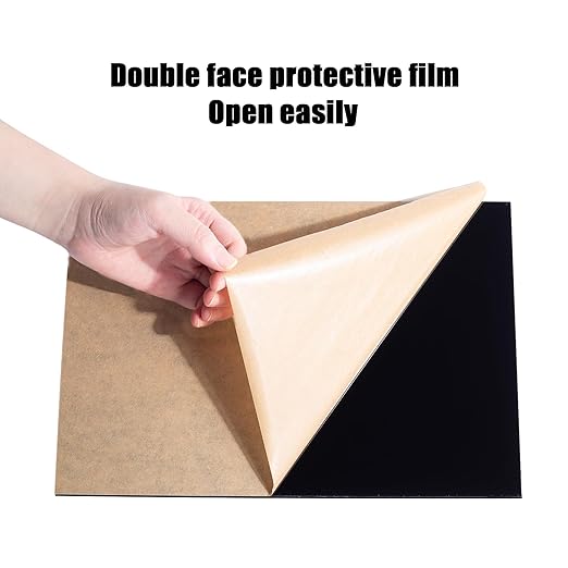 16×12In Black Acrylic Sheet for Laser Cutting 3mm Thick Hard Laser Acrylic Sheet Black Pastic Sheet for Home Decor Sign,DIY Materials for Photo Frame