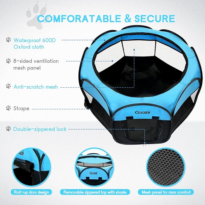 Portable Dog Playpen Indoor Outdoor, Collapsible Pet Dog Playpen - Image 5