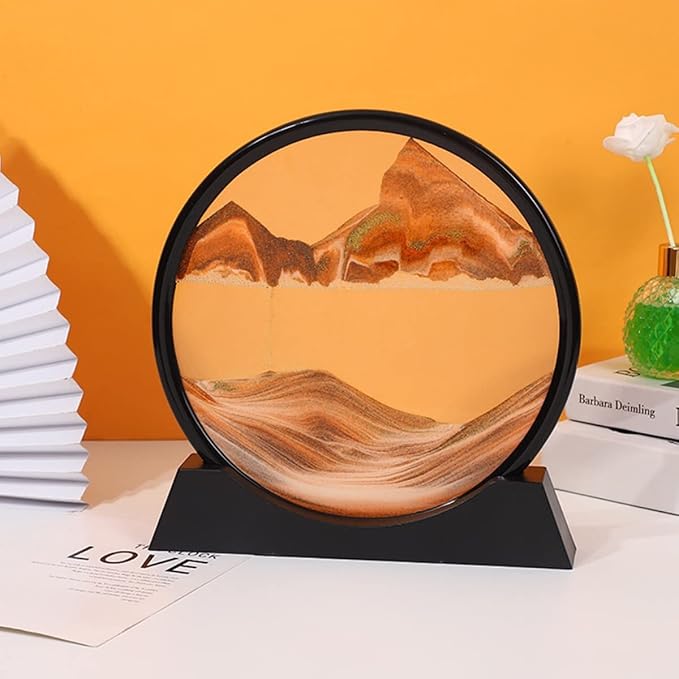 Arthink Moving Sand Art Picture in Motion Round Glass 3D Deep Sea Landscape - Image 5