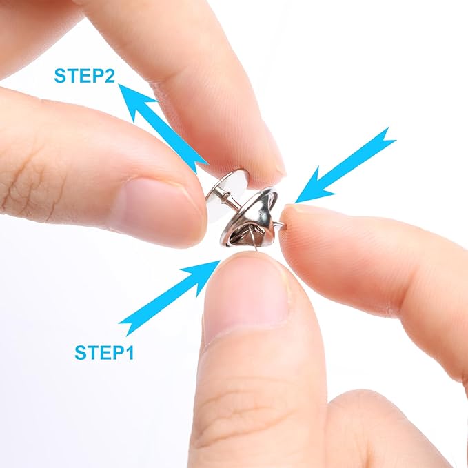50 Pairs Premium Butterfly Clutch Pin Backs with 8mm Length 10mm Width Blank Pins for DIY Enamel Pins, Jewelry Craft Gifts, or Tie Tack Keeper Replacements (Silver)