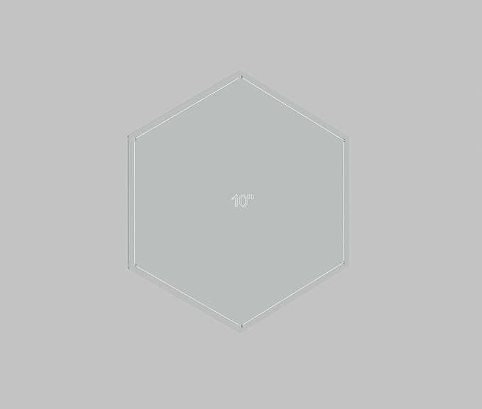 Hexagon Quilting Template Set - 1", 2", 3", 4", 5", 6", 7", 8", 9", 10", 11", 12" with 1/4" Seam Allowance - Durable Acrylic Templates for Quilting, Patchwork, Crafting, & Sewing Projects