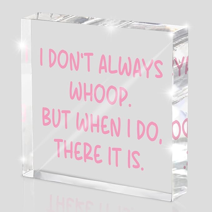 Fun Pink Decoration, 4x4 inches Acrylic Desktop Ornament, Suitable by MUZRUYOU