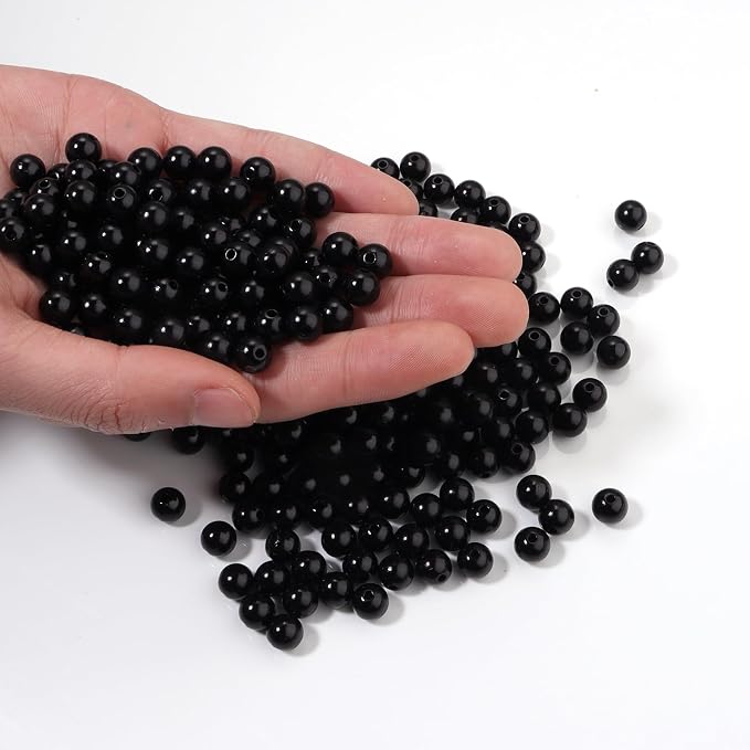 500pcs Black 8mm Pearl Beads by chuyau