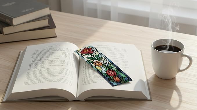 DYAIANGMU Flower 6 Pcs Cross Stitch Bookmark Kit - Image 4