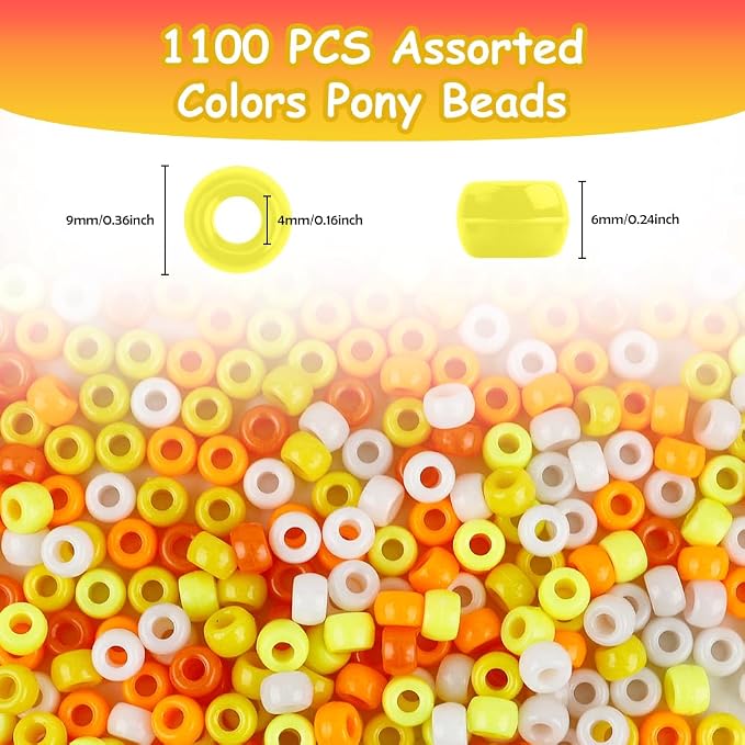 Pony Beads 1100 Pcs, Beads for Jewelry Making, Beads for Bracelets Making - Image 2