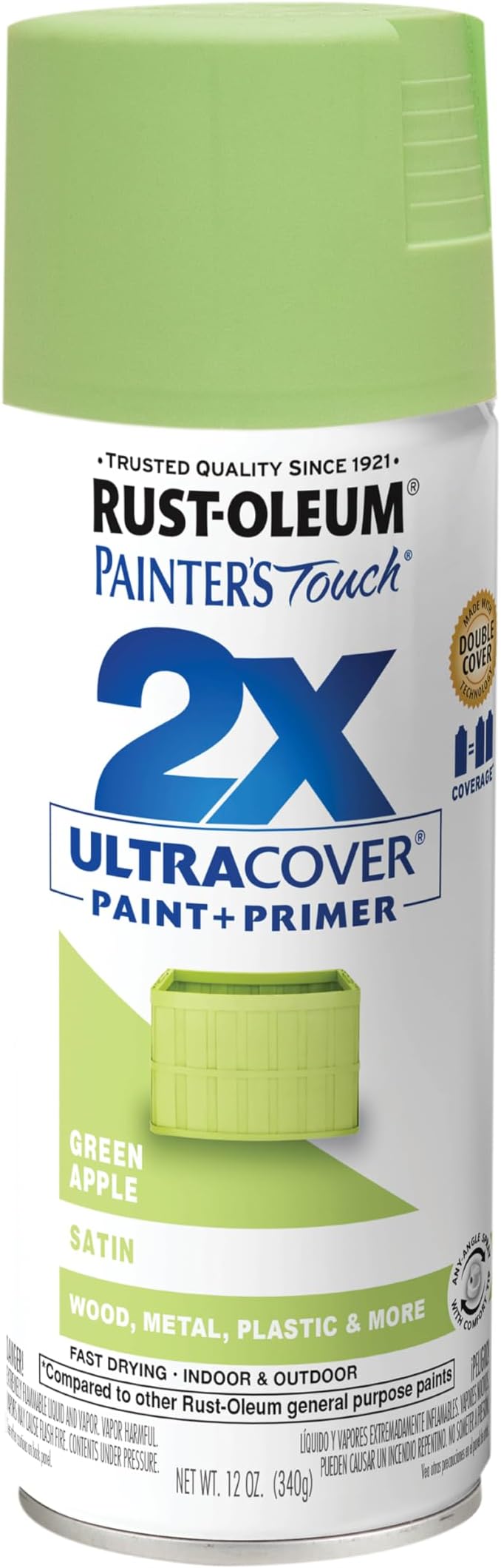 Rust-Oleum Painter's Touch 2X Ultra Cover Spray Paint, Satin Green Apple | by Rust-Oleum