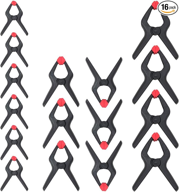 WORKPRO 16-Piece Nylon Spring Clamp Set-4pc 6-1/2", by WORKPRO