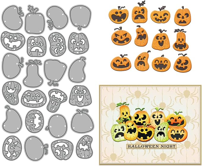 Halloween Clear Silicone stampReusable Stamp with Pumpkins, Skulls, Bats, Santa Claus, and Holiday Designs. Used for Making Cards, scrapbooks, and DIY templates (Halloween Pumpkin face)
