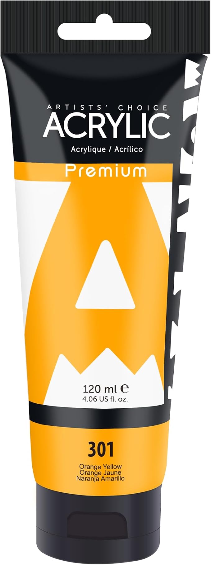 AUREUO Orange Yellow Acrylic Paint, 4 Fl Oz / 120ml Single Tube, Rich Pigment by AUREUO