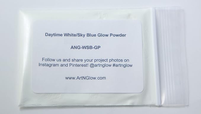 Glow in The Dark Pigment Powder - Neutral and Fluorescent Color for Art Painting, Fine Art, Nail Art Paint, and DIY Crafts - Long Lasting 10+ Color Options - Neutral Sky Blue - (30 Grams/1 Ounce)