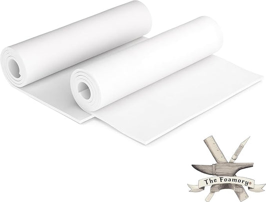 2-Pack Shape Retention EVA Cosplay Foam - 8mm Thick (White) 14x39 inch High Density EVA Craft Foam Sheets - Premium 85 kg/m3 Heat Shape Material for DIY, Comic, Con or Halloween Costumes - The Foamory