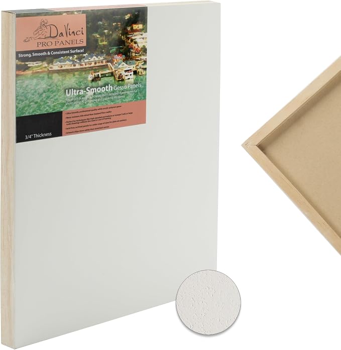 DaVinci Wood Panel Pro Ultra Smooth Gesso Panel 3/4'''' Deep 11x14'''' - Image 2