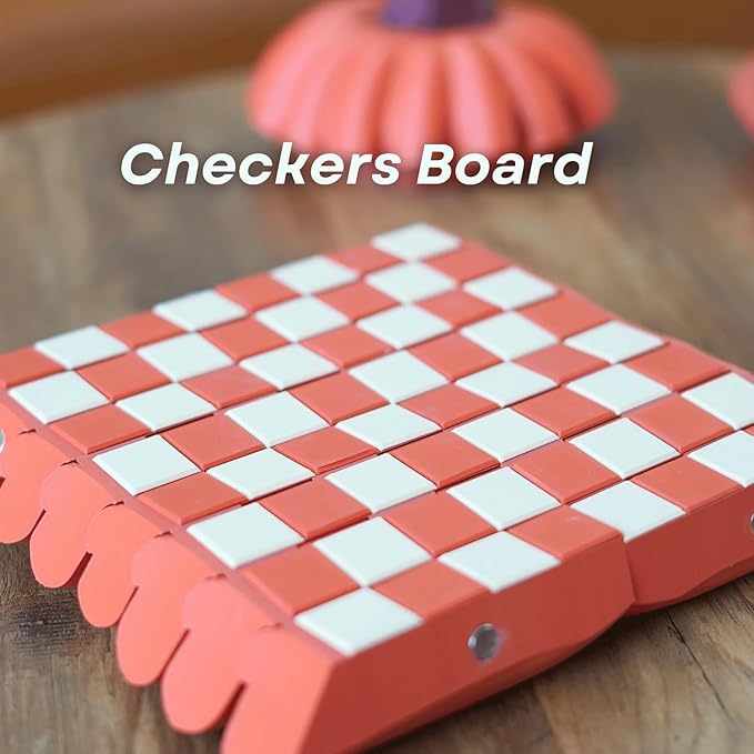 Pumpkin Game Set: Magnetic Chess Checkers, Cribbage, Dice Tower, Card Holder, Gourd Gambit Pumpkin Chess Expansion Pack for Gourd Games, 3D Printing Portable Adult Pumpkin Board Game Set(#1)