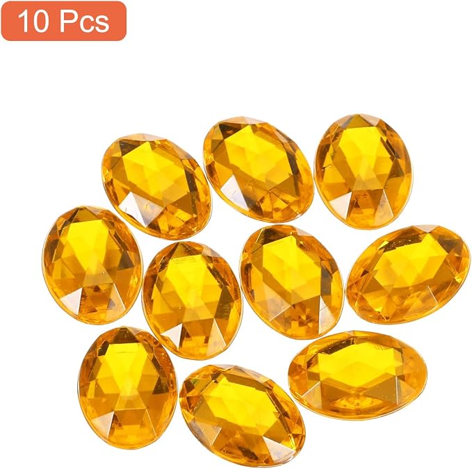 MECCANIXITY 10Pcs Acrylic Oval Gems 30x40 mm Flat Back Artificial Rhinestones - Image 3