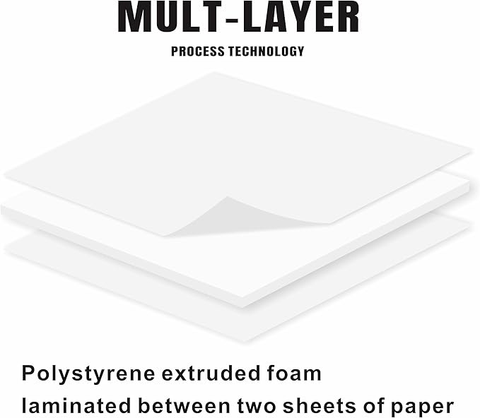 12 Pack Foam Core Board, ZJCEASER 11 x 14 White Poster Board, 3/16" Thickness Sign Board Craft Foam Sheet for Signboards, School Projects, University Displays, College Events, Arts & Crafts, Framing