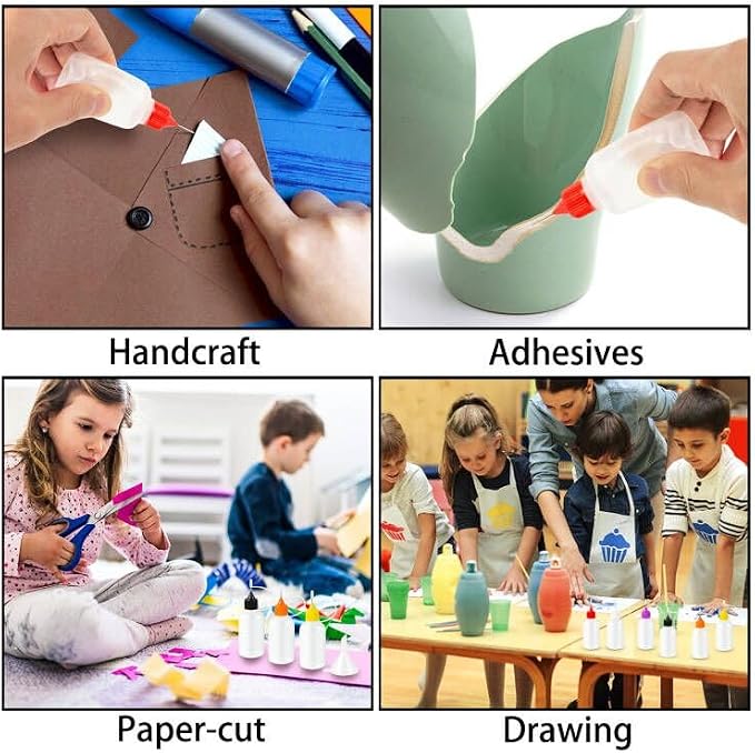 18PCS Precision Needle Tip Glue Applicator Bottles, 6 Color 50ML/1.69 OZ Fine - Image 6
