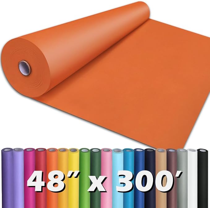 PerkHomy OrangeRed Kraft Paper Roll 48" x 3 by PerkHomy