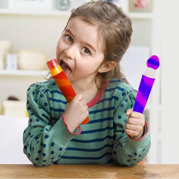 6pcs Popsicles Molds, Reusable Baby Silicone Popsicle Molds Multi Colors Ice - Image 6